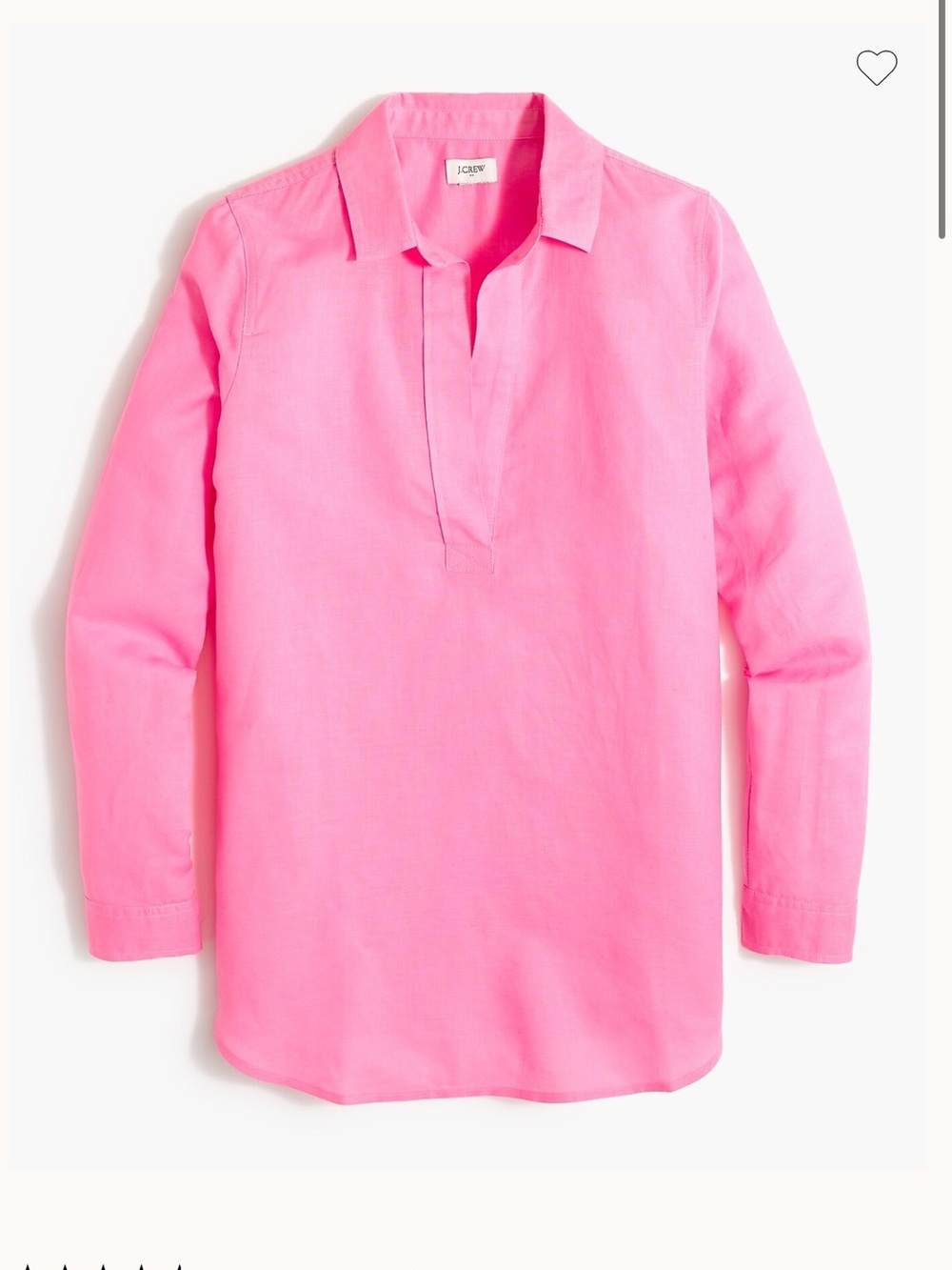 J. Crew Bright Pink Long-Sleeve linen Tunic